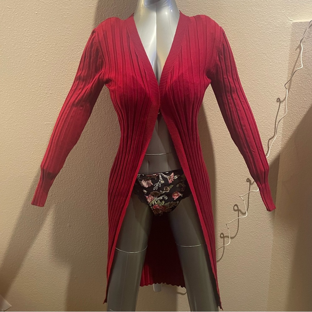 Fashion Nova Scarlet Ribbed Cardigan
